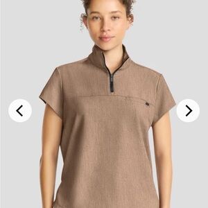 Healing Hands Quest 1-pocket stretch tuck in half zip scrub top